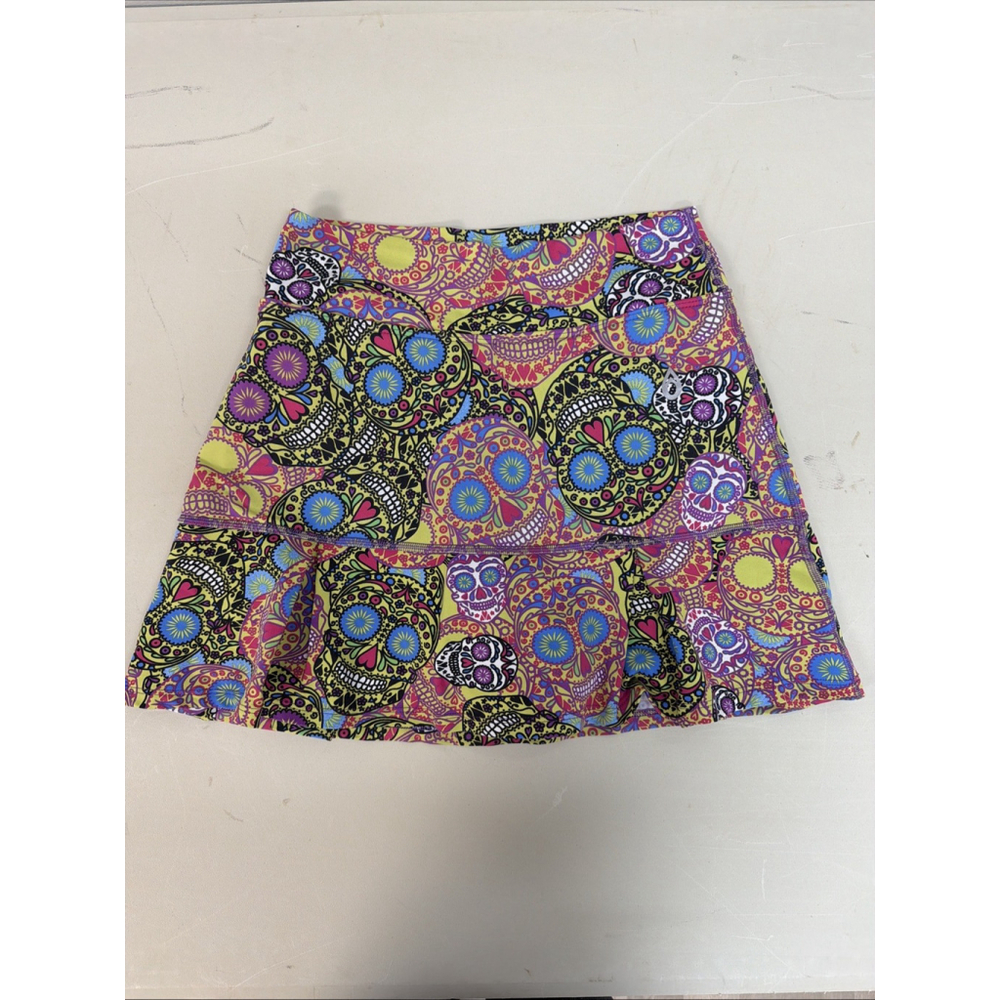 Dona jo Skort Esqueleto Sugar Skull Print Multi Size 1 Small